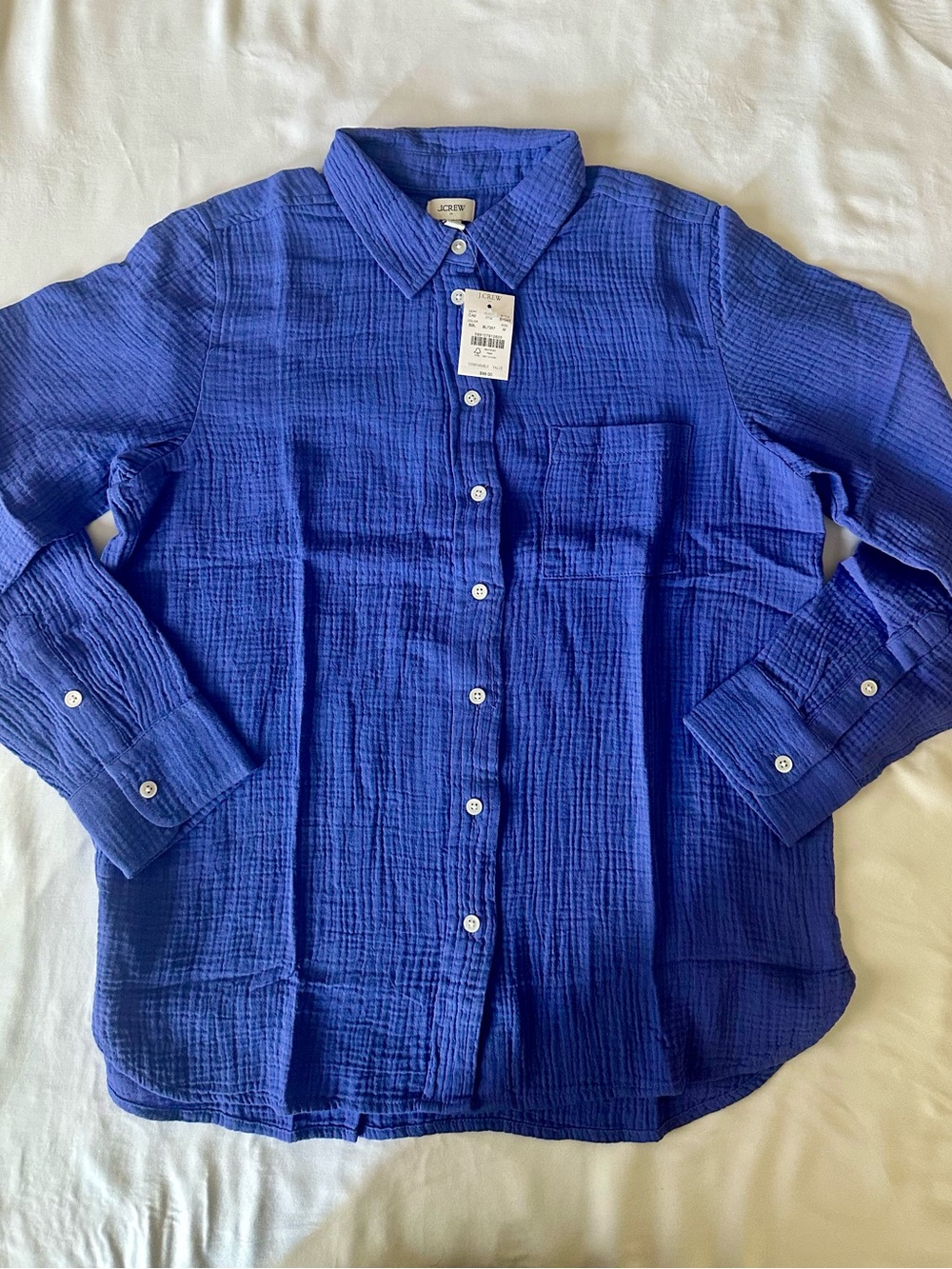 J. Crew Women’s Cobalt Blue Gauze Button-Down Shirt